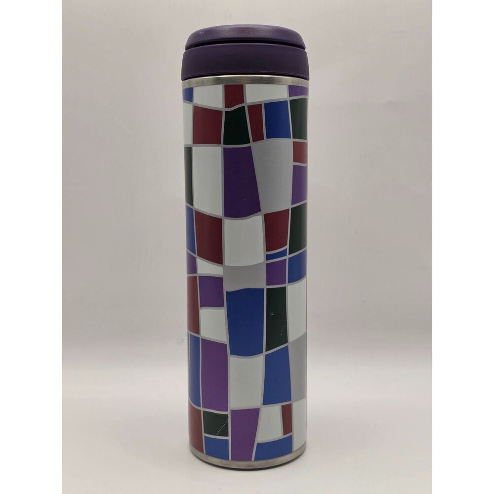 Teavana Steeper Tumbler 16 oz  Geometric Mosaic Stainless Steel w Infuser Basket